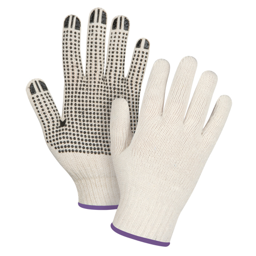 Heavyweight Dotted String Knit Gloves, Poly/Cotton, Single Sided, 7 Gauge, X-Small OSI Industrial Sales