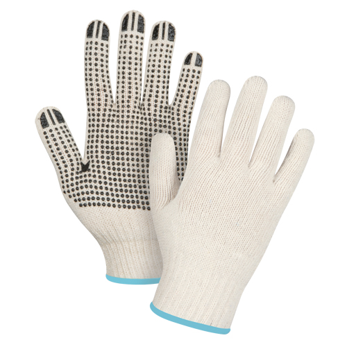 Gants l&eacute;gers tricot&eacute;s &agrave; pois, Poly/coton, Un c&ocirc;t&eacute;, Calibre 7, T-Grand OSI Industrial Sales