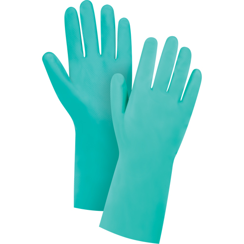 Gants de premi&egrave;re qualit&eacute; &agrave; prise en losange r&eacute;sistants aux produits chimiques, Taille Petit/7, 13" lo, Nitrile, Doublure en Ouat&eacute;e, 15 mils OSI Industrial Sales