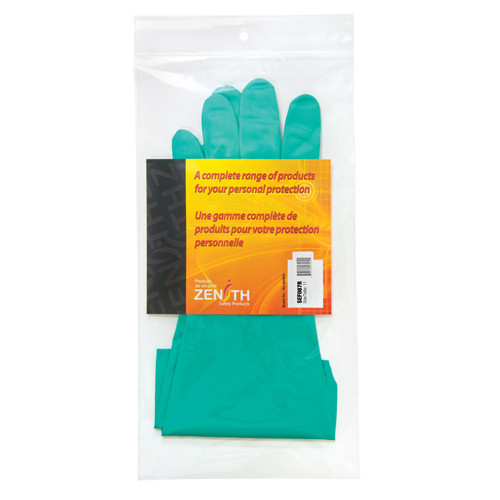 Gants r&eacute;sistants aux produits chimiques &agrave; prise en losange, Taille 2T-Grand, 13" lo, Nitrile, Doublure en Ouat&eacute;e, 13 mils OSI Industrial Sales