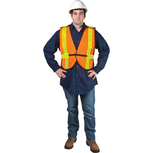 Veste de s&eacute;curit&eacute; d'usage standard, Orange haute visibilit&eacute;, 2T-Grand, Polyester OSI Industrial Sales
