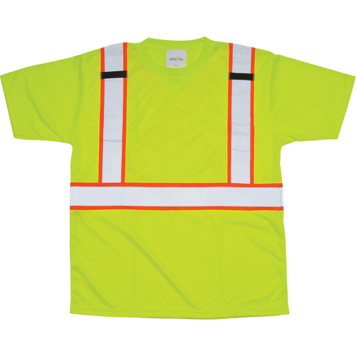 CSA Compliant T-Shirt, Polyester, 2X-Large, High Visibility Lime-Yellow OSI Industrial Sales