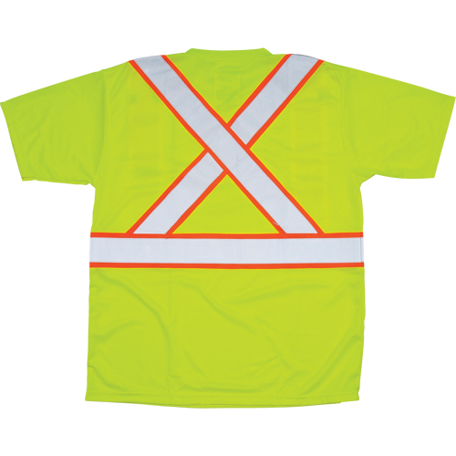 CSA Compliant T-Shirt, Polyester, 2X-Large, High Visibility Lime-Yellow OSI Industrial Sales