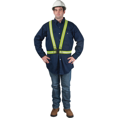 Harnais de s&eacute;curit&eacute; d'usage standard, Jaune lime haute visibilit&eacute;, Couleur r&eacute;fl&eacute;chissante Argent, Moyen OSI Industrial Sales