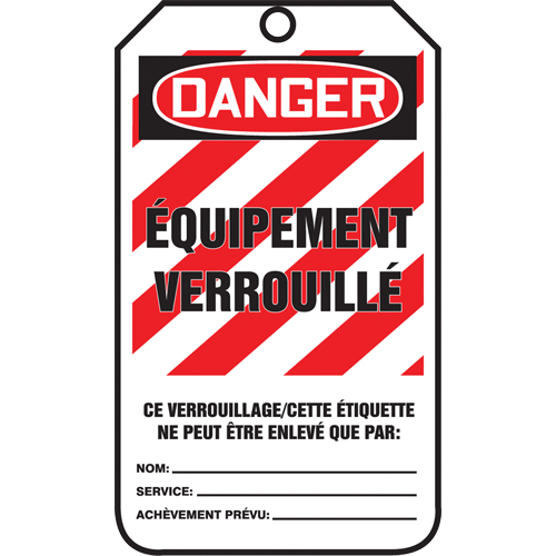 Lockout Tags, Cardstock, 3-3/8" W x 5-7/8" H, French OSI Industrial Sales