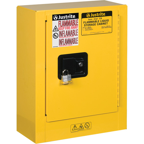 Sure-Grip&reg; EX Mini Flammable Safety Cabinet, 2 Gal., 1 Door, 17" W x 22" H x 8" D OSI Industrial Sales