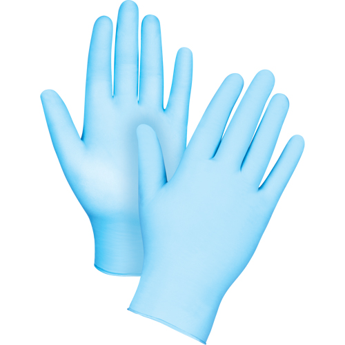 Gants tactiles jetables de calibre m&eacute;dical, Petit, Nitrile/vinyle, 4,5 mils, Sans poudre, Bleu, Classe 2 OSI Industrial Sales
