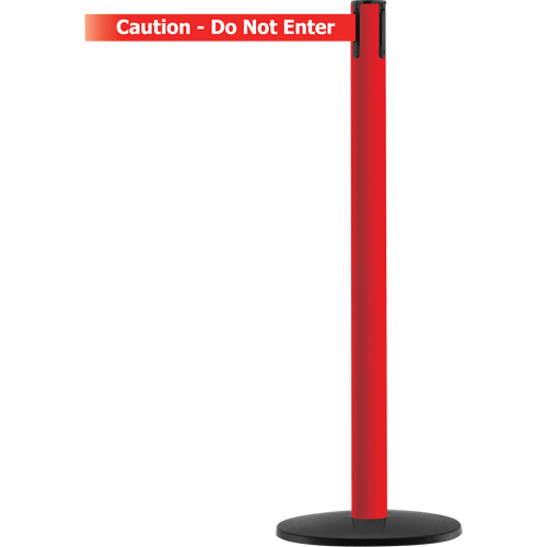 Advance TensaBarrier&reg; Barrier Post, Steel, 36" H, White/Red Tape, 7.5' Tape Length OSI Industrial Sales