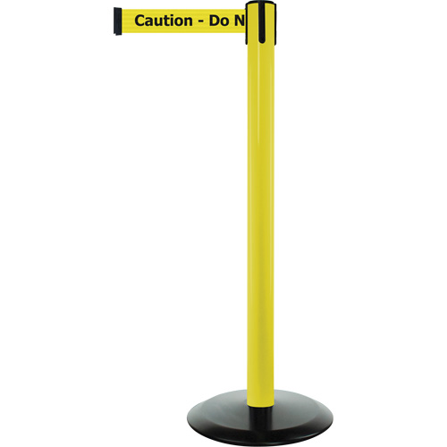 Advance TensaBarrier&reg; Barrier Post, Steel, 36" H, Black/Yellow Tape, 7.5' Tape Length OSI Industrial Sales