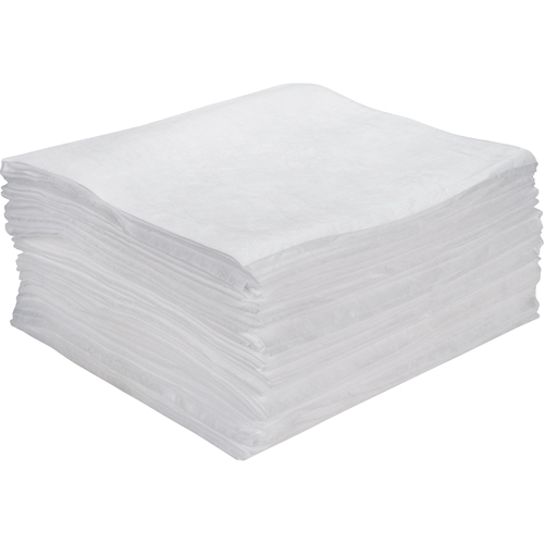 Feuilles absorbantes souffl&eacute;es de premi&egrave;re qualit&eacute;, Huile seulement, 15" x 18", 15 gal. d'absorption OSI Industrial Sales