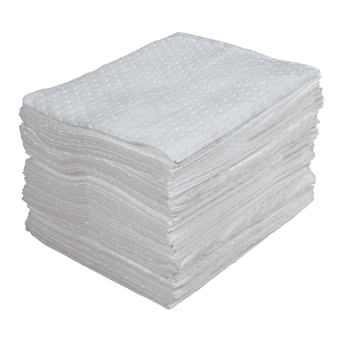 Feuilles absorbantes lamin&eacute;es (SMS) de premi&egrave;re qualit&eacute;, Huile seulement, 15" x 17", 30 gal. d'absorption OSI Industrial Sales