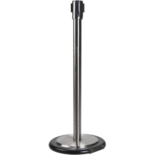 Poteau r&eacute;cepteur pour barri&egrave;res sur pieds pour le contr&ocirc;le des foules avec roues, Hauteur de 35", Acier inoxydable OSI Industrial Sales