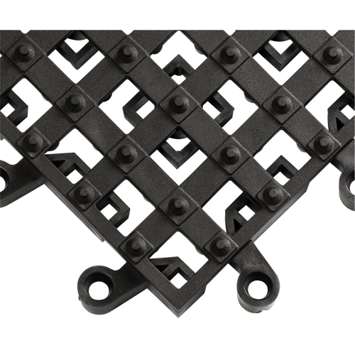 Tapis ErgoDeck avec crampons antid&eacute;rapants int&eacute;gr&eacute;s No 553, PVC, 1-1/2' la c, 1-1/2' lo, 7/8" &eacute;paisseur, Noir OSI Industrial Sales