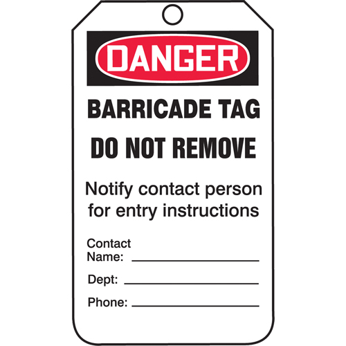 &eacute;tiquettes de s&eacute;curit&eacute;, Plastique, 3-3/8" la x 5-3/4" h, Anglais OSI Industrial Sales