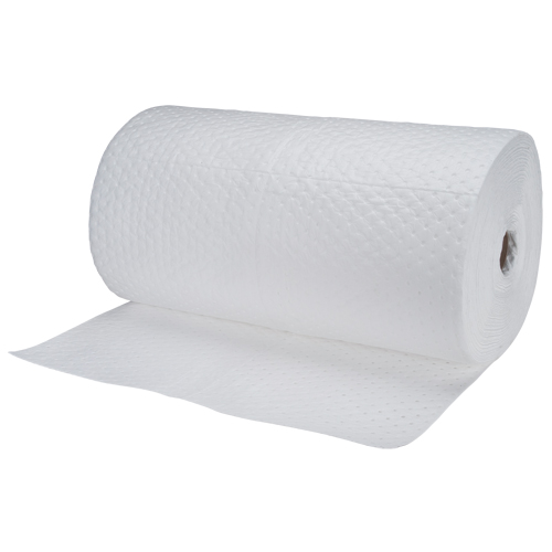 Industrial-Grade Fine Fibre Sorbent Rolls, Heavyweight, 150' L x 30" W, 70 gal. Absorbancy OSI Industrial Sales