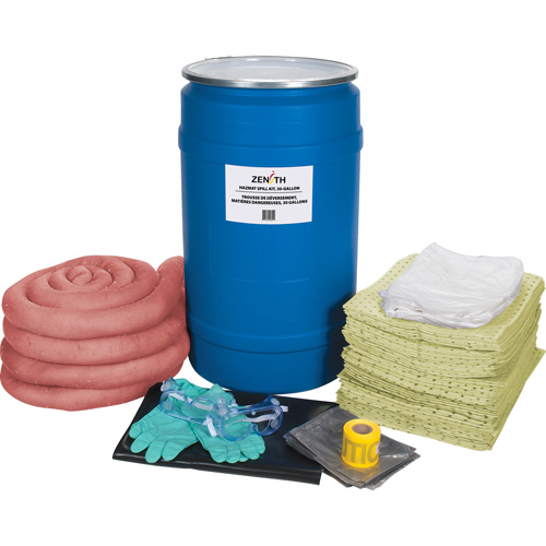 Premium Spill Kit, Hazmat, Drum, 30 US gal. Absorbancy OSI Industrial Sales