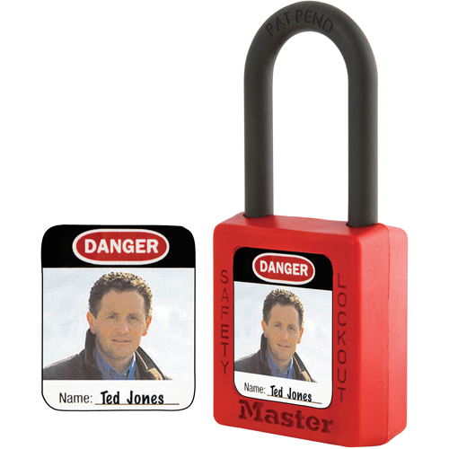 &eacute;tiquettes d'identification &agrave; photo pour cadenas en thermoplastique Zenex OSI Industrial Sales