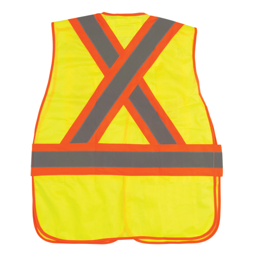 Veste d'arpenteur r&eacute;sistante aux flammes, Jaune lime haute visibilit&eacute;, Moyen, Polyester OSI Industrial Sales