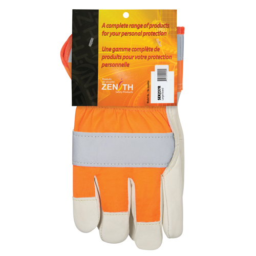 Gants d'ajusteur &agrave; chaleur sup&eacute;rieure orange haute visibilit&eacute;, Grand, Paume en Cuir fleur de vache, Doublure en Thinsulate OSI Industrial Sales