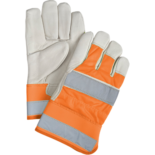 Gants d'ajusteur &agrave; chaleur sup&eacute;rieure orange haute visibilit&eacute;, Grand, Paume en Cuir fleur de vache, Doublure en Thinsulate OSI Industrial Sales