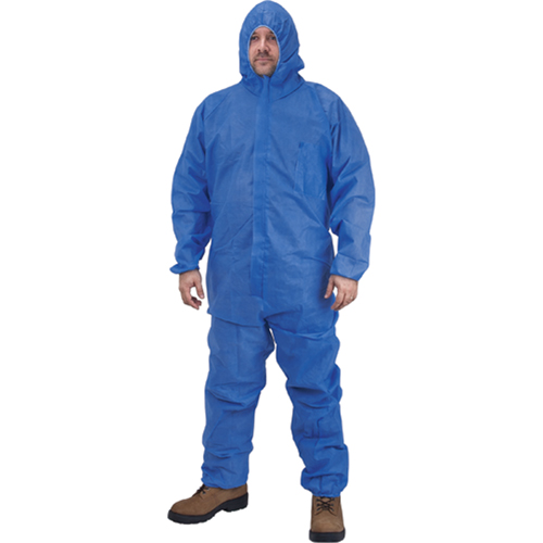 Hooded Coveralls, Medium, Blue, SMS OSI Industrial Sales