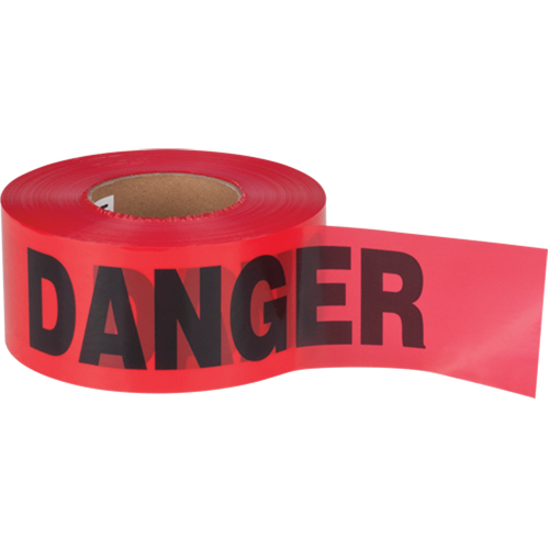 Ruban pour barricade Danger, Bilingue, 3" la x 1000' lo, 1,5 mil, Noir/rouge OSI Industrial Sales
