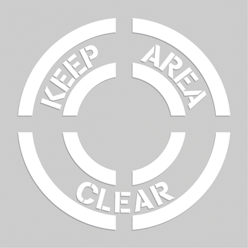 Pochoirs de marquage du sol - Keep Area Clear, Pictogramme, 20" x 20" OSI Industrial Sales