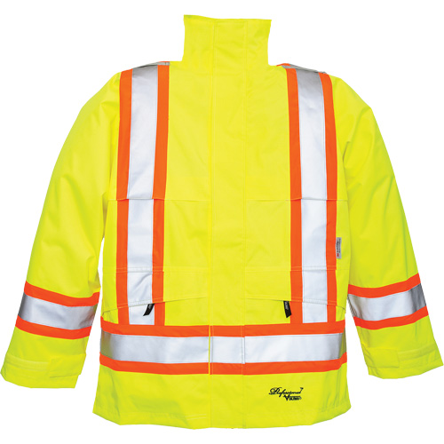 Professional&reg; Journeyman&reg; 300D Jackets, Polyester, Small, High Visibility Lime-Yellow OSI Industrial Sales