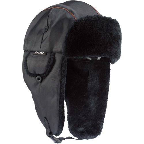 N-Ferno&reg; 6802 Classic Trapper Hat, Synthetic Fur Lining, Medium/Small, Black OSI Industrial Sales