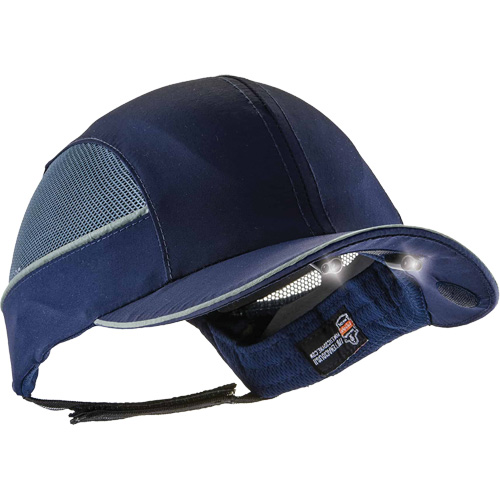 Skullerz&reg; 8960 Long Brim Bump Cap with LED Lighting, Navy Blue OSI Industrial Sales