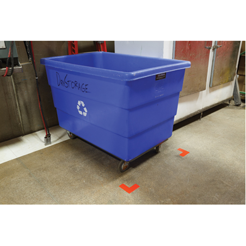 Autocollants pour d&eacute;limitation des coins sur le sol, L, 5" lo x 2" la, Rouge, Polyester OSI Industrial Sales