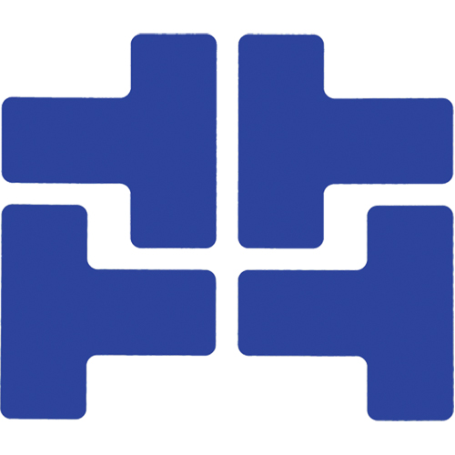 Floor Corner Marks, T, 5" L x 2" W, Blue, Polyester OSI Industrial Sales