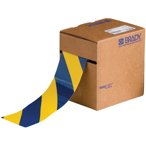 ToughStripe&reg; Floor Marking Tape, 3" x 100', Polyester, Blue and Yellow OSI Industrial Sales