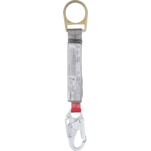 PRO Rope Shock-Absorber, 1.5', Snap Hook/Carabiner Center, Snap Hook Leg Ends, Nylon OSI Industrial Sales