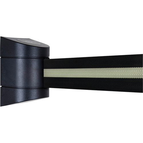 Unit&eacute;s murales Tensabarrier, Plastique, Fixation par vis, 15', Ruban Noir OSI Industrial Sales