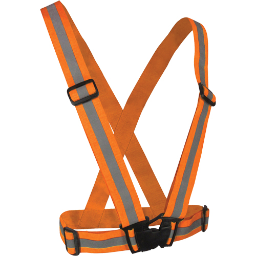 Harnais de s&eacute;curit&eacute; &eacute;lastique, Orange haute visibilit&eacute;, Couleur r&eacute;fl&eacute;chissante Argent, Taille unique OSI Industrial Sales