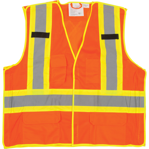 5-Point Tear-Away Premium Safety Vest , High Visibility Orange, Large/X-Large, Polyester OSI Industrial Sales