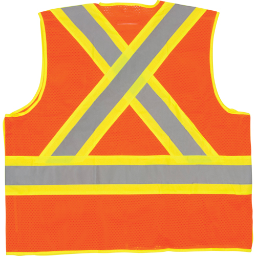 5-Point Tear-Away Premium Safety Vest , High Visibility Orange, Large/X-Large, Polyester OSI Industrial Sales