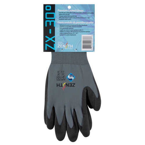 Gants enduits de premi&egrave;re qualit&eacute; ZX-30°, 8/Moyen, R&ecirc;vetement PVC, Calibre 15, Enveloppe en Nylon OSI Industrial Sales