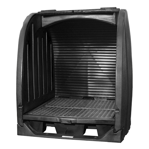 Spill Containment Sheds With Drain, 65" L x 58" W x 69" H, 6000 lbs. Load Capacity OSI Industrial Sales
