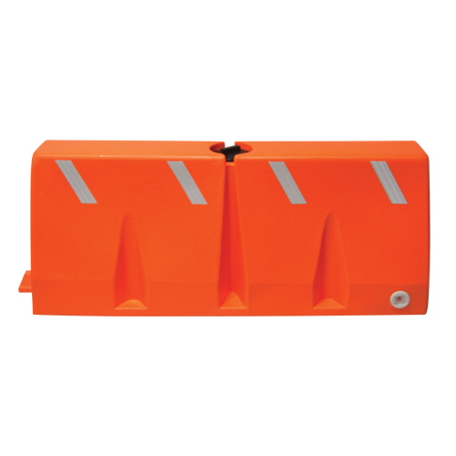 Traffic Barriers, Water-Filled, 62.25" L x 24" H, Orange OSI Industrial Sales