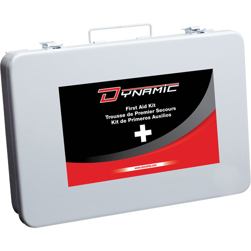 Trousse de premiers soins pour garderie Dynamic, Dispositif m&eacute;dical Classe 1, Boîte en m&eacute;tal OSI Industrial Sales
