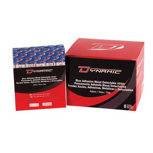 Recharge de bandages adh&eacute;sifs bleus pour distributeur Dynamic, Assorti, Tissu d&eacute;tectable, Non st&eacute;rile OSI Industrial Sales