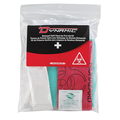 Trousse de premiers soins pour nettoyage de biorisques Dynamic, Dispositif m&eacute;dical Classe 1, Sac en plastique refermable OSI Industrial Sales