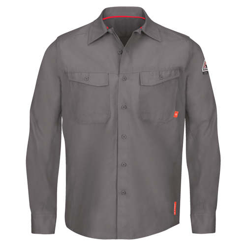 IQ Endurance&reg; Men's Work Shirts, Small, Grey OSI Industrial Sales