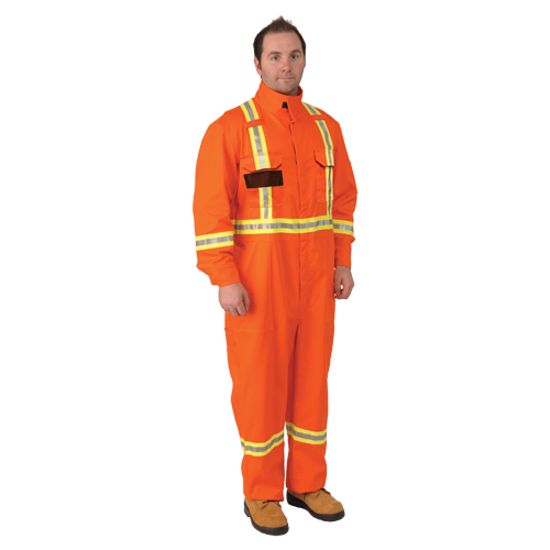 Firewall FR&reg; Striped Coveralls, Size Small, Orange OSI Industrial Sales