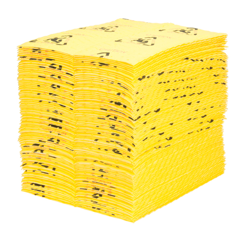 Tampons d'avertissement de premi&egrave;re qualit&eacute; - absorbants haute visibilit&eacute;, Universel, 15" x 18", 24,4 gal. d'absorption OSI Industrial Sales