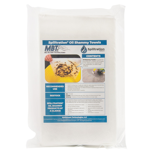 Chiffons pour l'huile Spilltration, Huile seulement, 16" x 10", 29 gal. d'absorption OSI Industrial Sales