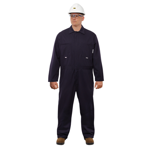 UltraSoft&reg; Arc Flash & FR Coveralls, Size 46, Navy Blue, 12.4 cal/cm2 OSI Industrial Sales