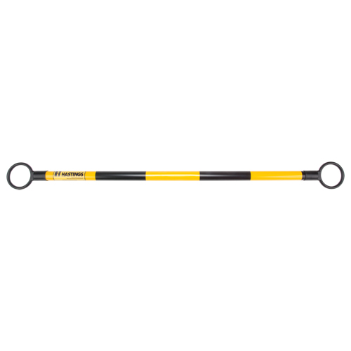 Telescopic Barricade Bar, 85" Extended Length, Black/Yellow OSI Industrial Sales
